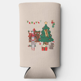 Rafraîchisseur Pour Canette Slim Chaos de chats de Noël