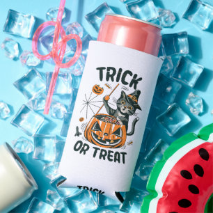 Rafraîchisseur Pour Canette Slim Chat d'Halloween abstrait