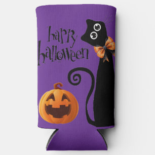 Rafraîchisseur Pour Canette Slim chat halloween