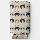 Rafraîchisseur Pour Canette Slim Chats Herringbone Beige (Verso)