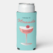 Rafraîchisseur Pour Canette Slim Cheers to [Name] Raspberry Cocktail  (Seltzer Recto)