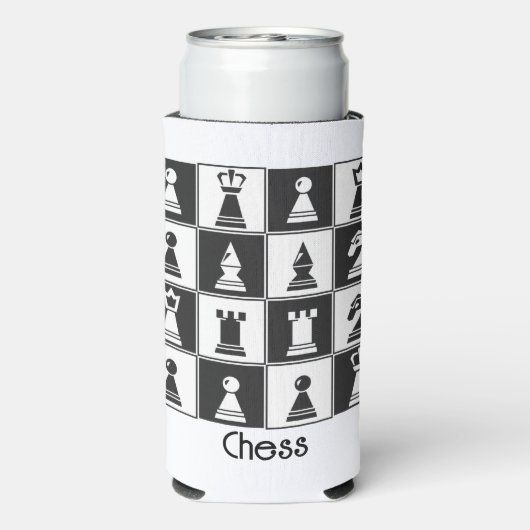 Rafraîchisseur Pour Canette Slim Chess Pièces Design Seltzer Can Cooler (Seltzer Verso)