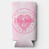 Rafraîchisseur Pour Canette Slim Chic Anniversaire Monogramme Première Fille Coeur  (Verso)