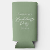 Rafraîchisseur Pour Canette Slim Chic Sage Green Bachelorette Party Personalized (Verso)