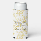 Rafraîchisseur Pour Canette Slim Chic Yellow White Lemons (Seltzer Recto)