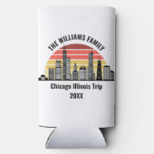 Rafraîchisseur Pour Canette Slim Chicago Sunset Customized Family Trip (Verso)
