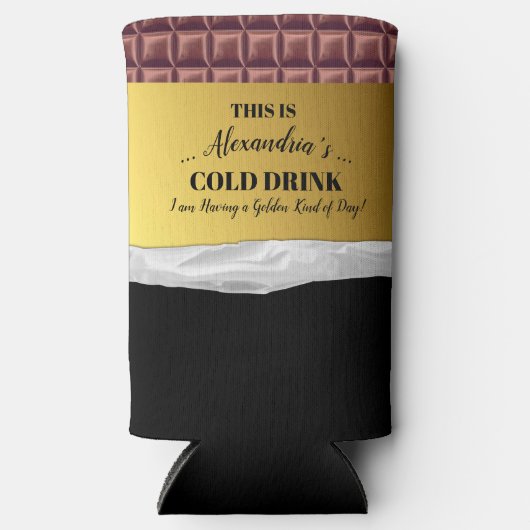 Rafraîchisseur Pour Canette Slim Chocolat de billet d'or personnalisé (Recto)