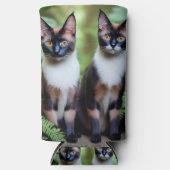 Rafraîchisseur Pour Canette Slim Chocolat Siamese Chat Twins, Seltzer Can Cooler (Recto)
