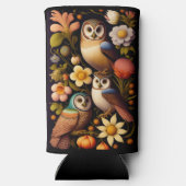 Rafraîchisseur Pour Canette Slim Chouettes et fleurs | Moderne Haeckel (Verso)