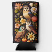 Rafraîchisseur Pour Canette Slim Chouettes et fleurs | Moderne Haeckel (Recto)