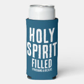 Rafraîchisseur Pour Canette Slim Christian "SAINT ESPRIT Rempli" Océan Bleu & Blanc (Seltzer Recto)