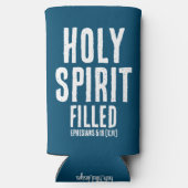 Rafraîchisseur Pour Canette Slim Christian "SAINT ESPRIT Rempli" Océan Bleu & Blanc (Verso)