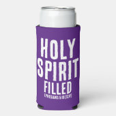 Rafraîchisseur Pour Canette Slim Christian "SAINT ESPRIT Rempli" Royal violet/blanc (Seltzer Recto)