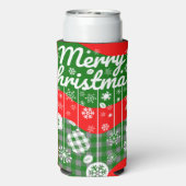 Rafraîchisseur Pour Canette Slim Christmas Cooler – White Ornaments & Merry Xtmas (Seltzer Verso)