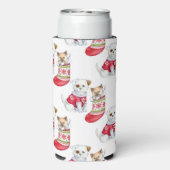 Rafraîchisseur Pour Canette Slim Christmas Dog & Cat (Seltzer Verso)