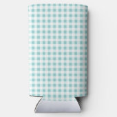Rafraîchisseur Pour Canette Slim Citrouille Bleu En vichy Plaid garçon Baby shower (Verso)