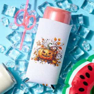 Rafraîchisseur Pour Canette Slim citrouille drôle d'automne Halloween