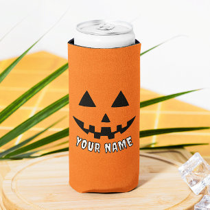 Rafraîchisseur Pour Canette Slim Citrouille orange personnalisée Halloween Votre no
