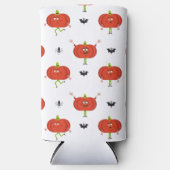 Rafraîchisseur Pour Canette Slim Citrouilles d'halloween mignonnes, araignée et mot (Recto)