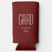 Rafraîchisseur Pour Canette Slim Classe de 2025 Graduation Rouge Simple (Recto)