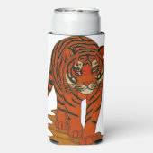 Rafraîchisseur Pour Canette Slim Cloisonne Art Tiger on the Jungle Path (Seltzer Verso)