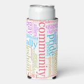 Rafraîchisseur Pour Canette Slim Cloud de mot communautaire LGBTQ+ SlipperyJoe (Seltzer Recto)