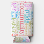 Rafraîchisseur Pour Canette Slim Cloud de mot communautaire LGBTQ+ SlipperyJoe (Verso)