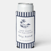 Rafraîchisseur Pour Canette Slim Coastal Bachelorette Party (Seltzer Recto)