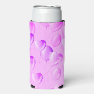 Rafraîchisseur Pour Canette Slim Coeurs et rêves flottants - rose et violet
