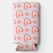 Rafraîchisseur Pour Canette Slim Coeurs romantiques roses et rouges (Verso)