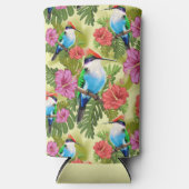 Rafraîchisseur Pour Canette Slim Colibri se reposant et Hibiscuses (Recto)