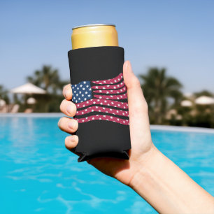 Rafraîchisseur Pour Canette Slim Conception de drapeau rouge blanc et bleu