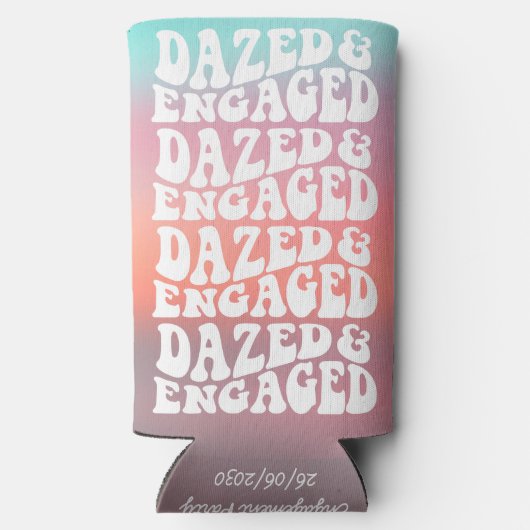 Rafraîchisseur Pour Canette Slim Conception de texte rétro rose rose Aqua (Verso)