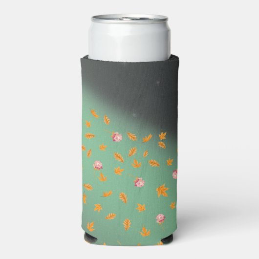 Rafraîchisseur Pour Canette Slim Congés d'automne et Roses (Seltzer Recto)