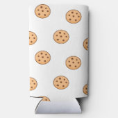 Rafraîchisseur Pour Canette Slim Cookies ronds Brown motif sur blanc (Verso)