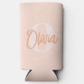 Rafraîchisseur Pour Canette Slim Cool Monochrome Blush rose tendance Monogramme (Recto)