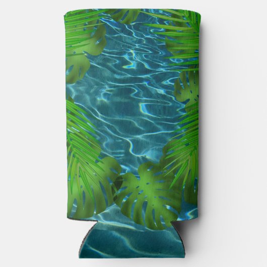 Rafraîchisseur Pour Canette Slim Cool Pool Party vibes palmier feuilles (Verso)