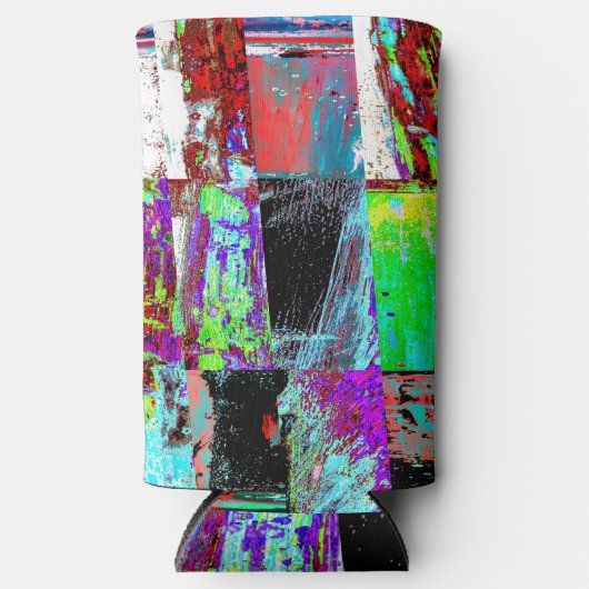 Rafraîchisseur Pour Canette Slim Cooler – Abstract Grid (Recto)