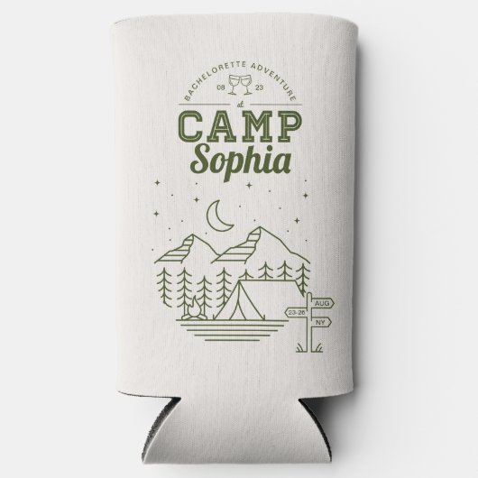 Rafraîchisseur Pour Canette Slim Coolers de fête de Bachelorette de camping (Recto)