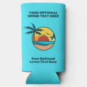 Rafraîchisseur Pour Canette Slim Coucher de soleil de plage tropical (Verso)