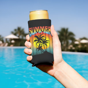 RAFRAÎCHISSEUR  POUR CANETTE SLIM COUCHER DE SOLEIL ESTIVAL CALME