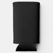 Rafraîchisseur Pour Canette Slim Couleur solide noire simple (Verso)