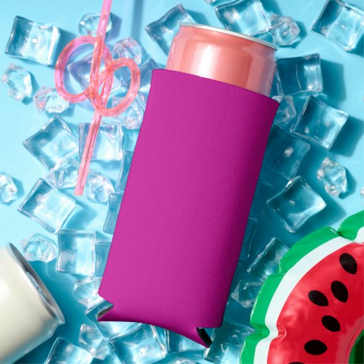 Rafraîchisseur Pour Canette Slim Couleur solide rose chaud (Été in situ)