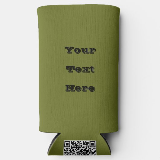 Rafraîchisseur Pour Canette Slim Couleur solide vert olive (Recto)