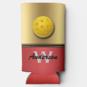 Rafraîchisseur Pour Canette Slim Couleurs rubis et rouge avec Monogram & Name Glaci (Verso)