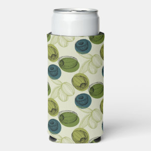 Rafraîchisseur Pour Canette Slim Croquis vert Olive Dessin Cuisine Motif