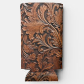 Rafraîchisseur Pour Canette Slim Cuir vintage sculpté (Verso)