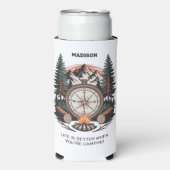 Rafraîchisseur Pour Canette Slim Custom Name & Text Camping (Seltzer Recto)