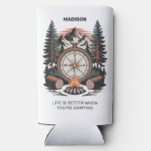 Rafraîchisseur Pour Canette Slim Custom Name & Text Camping (Verso)