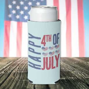 Rafraîchisseur Pour Canette Slim Cute 14 Juillet Drapeau Américain Patriotique USA
